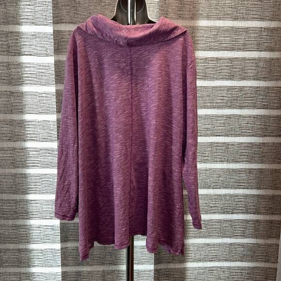 Plus size purple cowl neck 3X top - Picture 2 of 5
